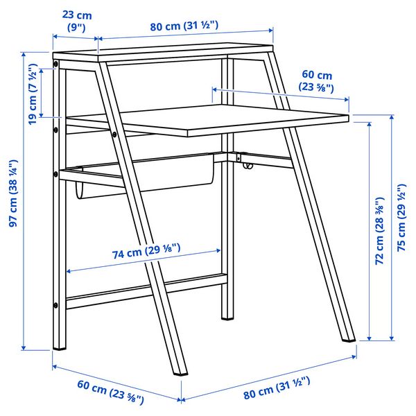 MITTPLAN МИТТПЛАН Письменный стол - белый 80x60 см - фото 4
