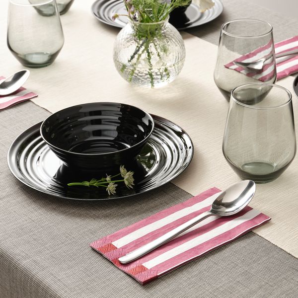 Салфетка бумажная, 38x38 см, в полоску белый, коричнево-красный IKEA RÖDKNOT 905.648.39 - схема-чертеж с размерами