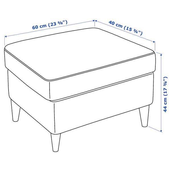 Табурет для ног, Шифтебу бежевый IKEA STRANDMON СТРАНДМОН 804.198.81 - схема-чертеж с размерами