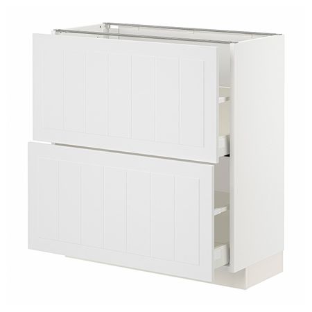 Напольный шкаф с 2 ящиками, белый/Стенсунд белый 80x37 см IKEA METOD МЕТОД / MAXIMERA МАКСИМЕРА 894.097.26