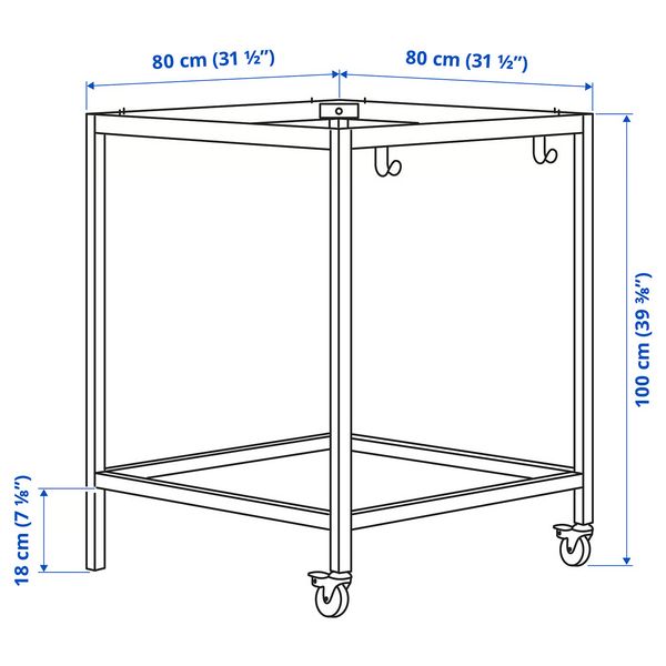 TROTTEN Подстолье для столешницы - белый 80x80x100 см - фото 3