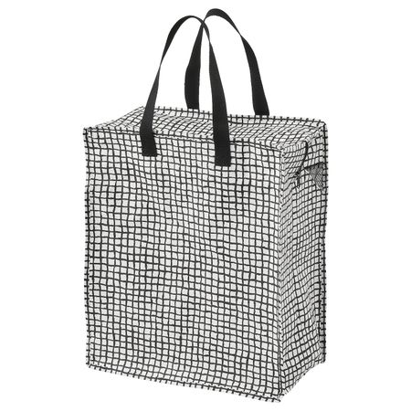 Сумка, черный, белый 47 л IKEA КНЭЛЛА 703.791.21