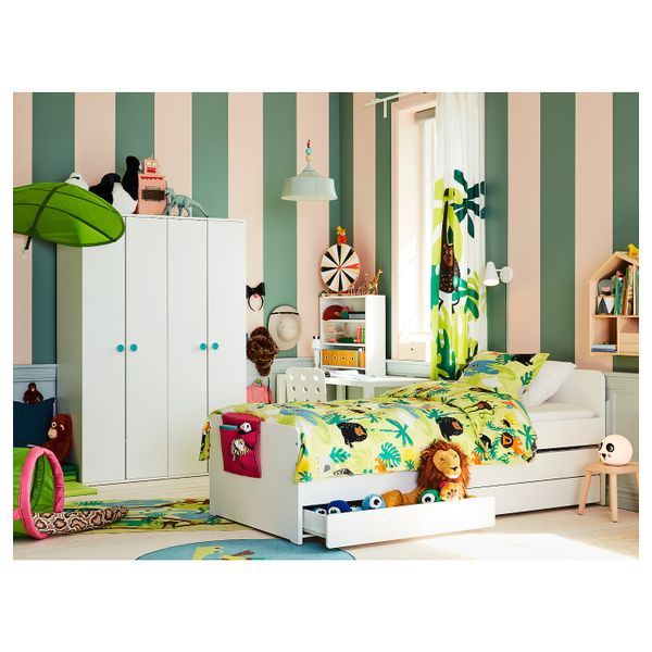 Каркас кровати с выдвижной кроватью, белый 90x200 см IKEA SLÄKT СЛЭКТ 092.277.54 - фото 5