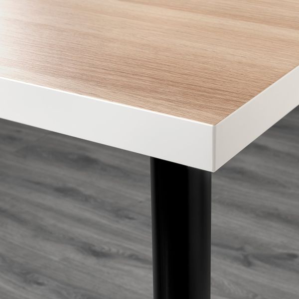 Стол, белый под беленый дуб/черный 150x75 см IKEA LINNMON ЛИННМОН / OLOV ОЛОВ 593.296.89 - схема-чертеж с размерами