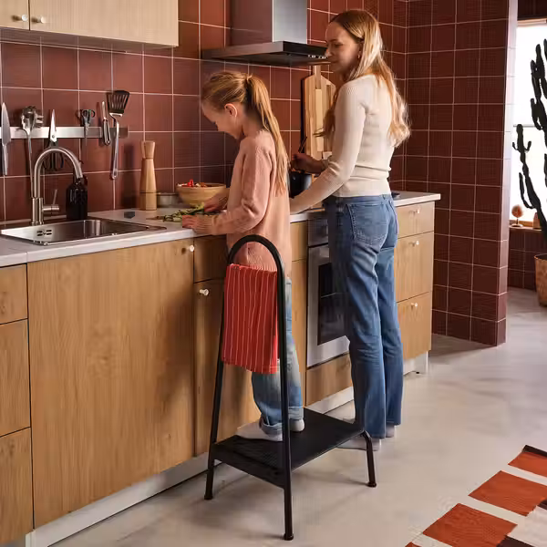 BÄSINGEN БЭСИНГЕН Табурет-лестница с поручнем - антрацит - фото 4