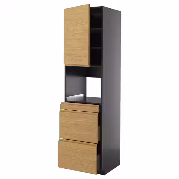 METOD / KNIVSHULT Высокий шкаф д/СВЧ/дверца/3ящика - фото 1