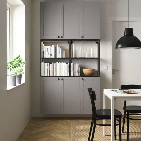 Комбинация для хранения, антрацит, серый каркас, 120x32x225 см IKEA BEGIVENHET БЕГИВЕНХЕТ 093.314.25 - фото 3
