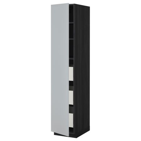Высокий шкаф с ящиками МЕТОД / МАКСИМЕРА, черный, Веддинге серый