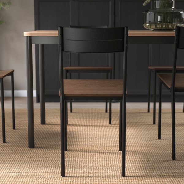 Стул, черный, коричневая морилка IKEA SANDSBERG САНДСБЕРГ 704.129.60 - фото 6