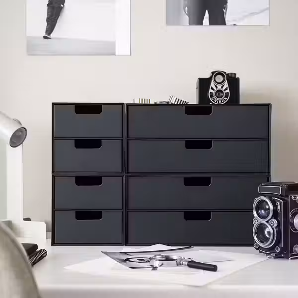 FJÄDERHARV ФЬЕДЕРХАРВ Мини-комод с 2 ящиками - антрацит 16x25 см - фото 6