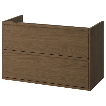 ÄNGSJÖN Шкаф для раковины с ящиками - коричневый под дуб 100x48x63 см