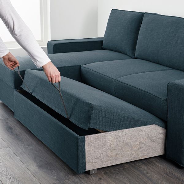 Диван-кровать с козеткой, Хилларед темно-синий IKEA ВИЛАСУНД 692.824.55 - фото 3