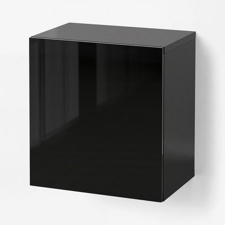 BESTÅ Комбинация настенных шкафов - глянцевый/черный/Selsviken 60x42x64 см