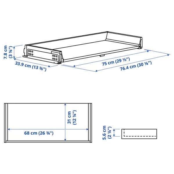 IKEA, дополнительный ракурс - схема-чертеж с размерами