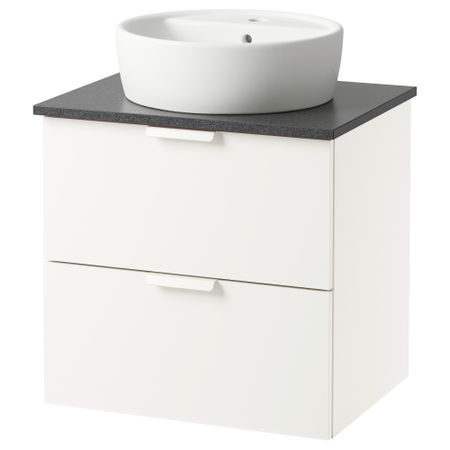 Шкаф п-раковину/столешн45/раковина ГОДМОРГОН/АЛДЕРН / ТОРНВИКЕН, белый, черный (62x49x74 см)