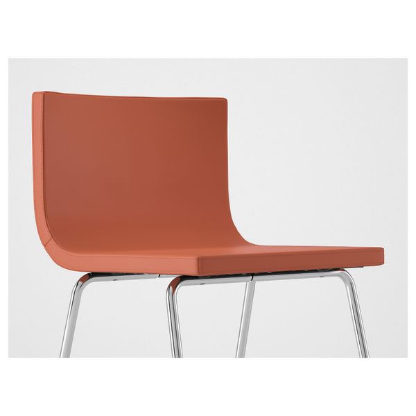 Стул барный БЕРНГАРД, хромированный, Мьюк оранжевый (63 см) - фото 4