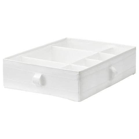SKUBB Ящик с отделениями - белый 44x34x11 см