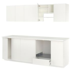METOD Кухня - белый/Veddinge белый 246x60x207 см