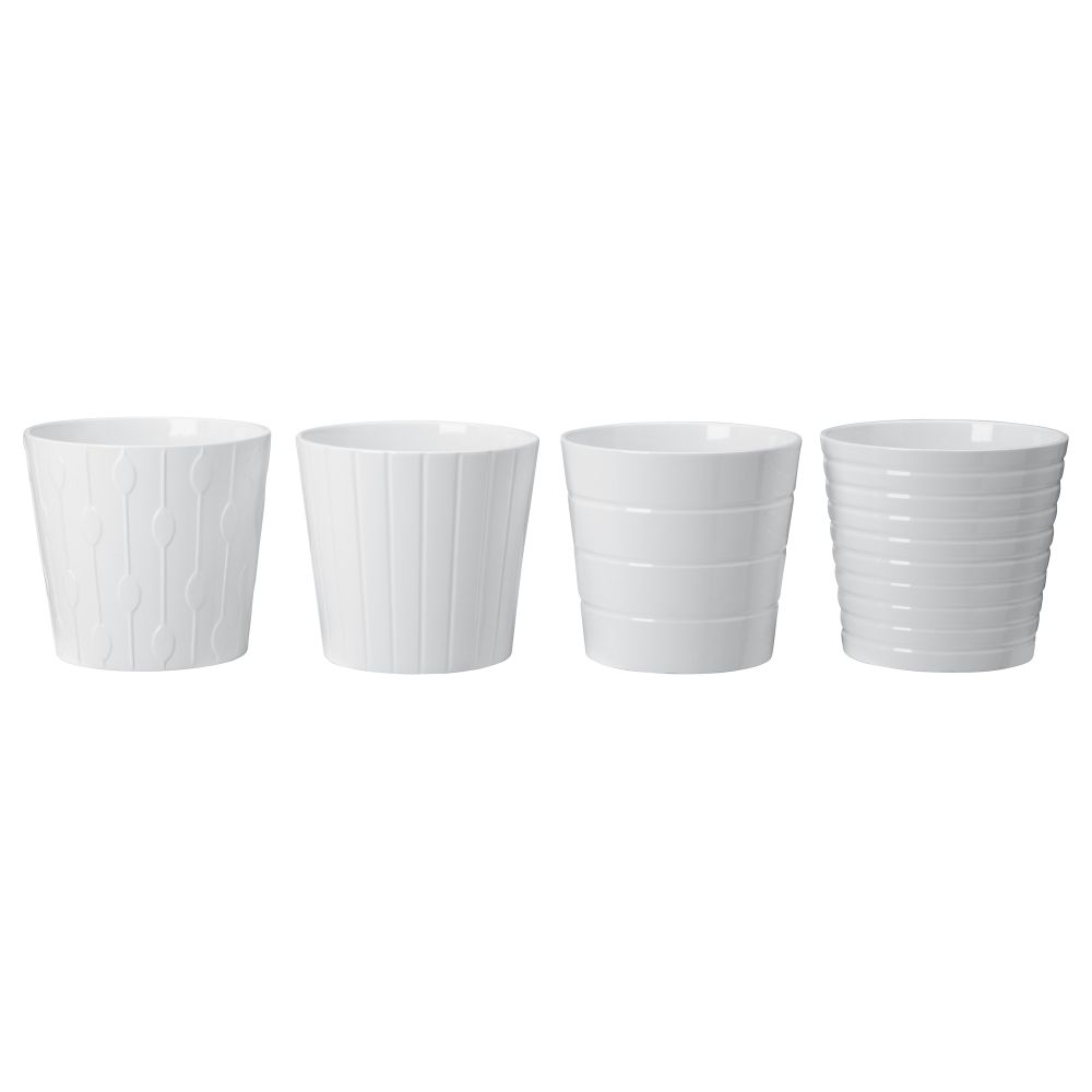 Кашпо КАРДЕМУММА, белый, различные орнаменты - фото 1