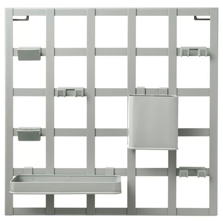 SNICKRA Панель для хранения, 8 предм. - серо-зеленый 38x38 см