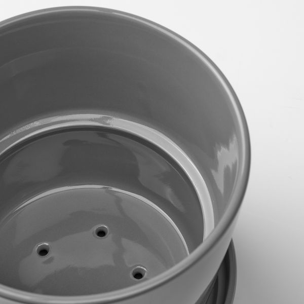 Горшок цветочный с поддоном, для дома, улицы серый, 12 см IKEA CITRUSFRUKT 505.084.35 - фото 8