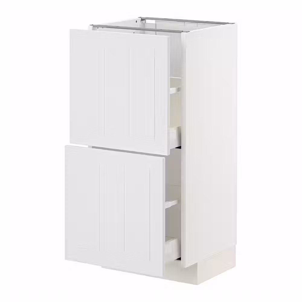 METOD / MAXIMERA Напольный шкаф с 2 ящиками - белый/Stensund белый 40x37 см - фото 1