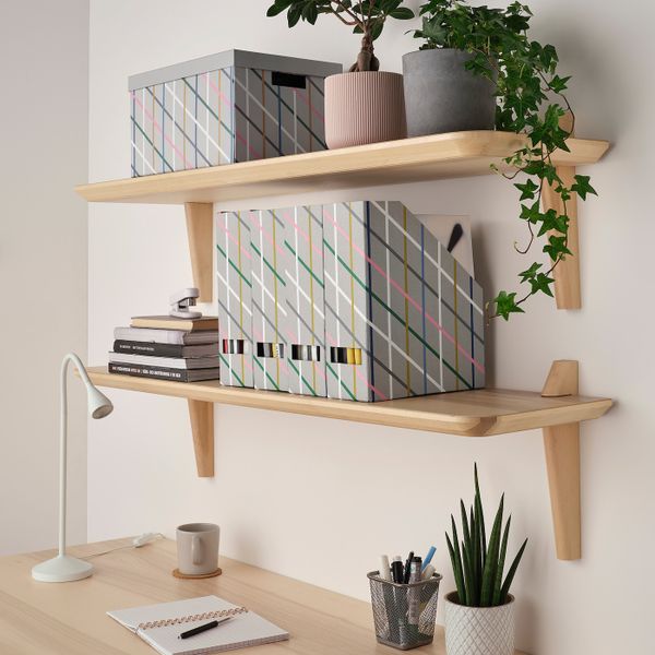 Коробка с крышкой, серый разноцветный/бумага 25x35x20 см IKEA TJENA ТЬЕНА 604.673.21 - фото 7