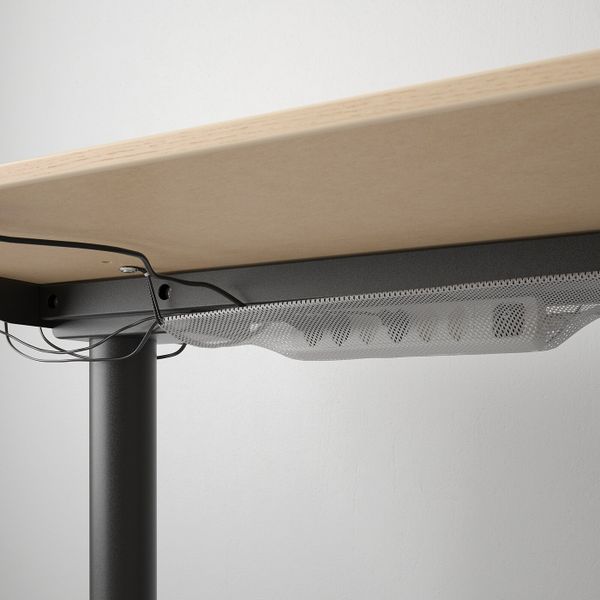 Стол/трансф, дубовый шпон, беленый/черный 160x80 см IKEA BEKANT БЕКАНТ 192.818.25 - фото 5