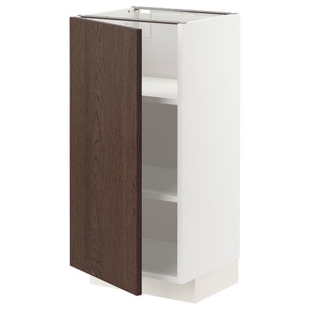 Напольный шкаф с полками, белый/Синарп коричневый 40x37 см IKEA METOD МЕТОД 794.042.44