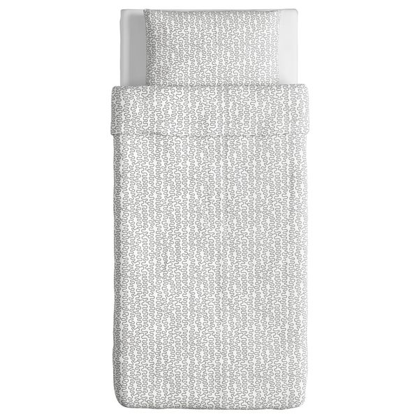 Пододеяльник и 1 наволочка КРОКРИС, серый/белый - схема-чертеж с размерами