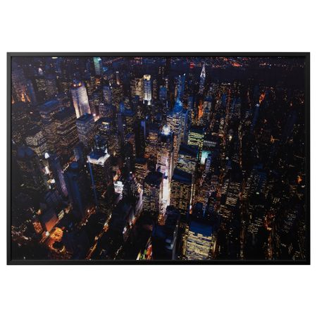 Картина с рамой БЬЁРКСТА, Огни Нью-Йорка, черный (200x140 см)
