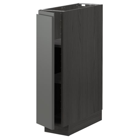 Напольный шкаф с полками, черный, Voxtorp темно-серый, 20x60 см IKEA METOD МЕТОД 594.556.92