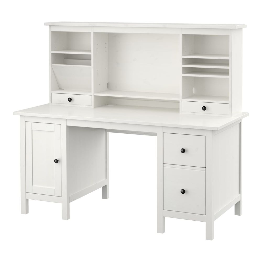 Стол с дополнительным модулем , белая морилка 155x137 см IKEA HEMNES ХЕМНЭС 992.783.91 - фото 1