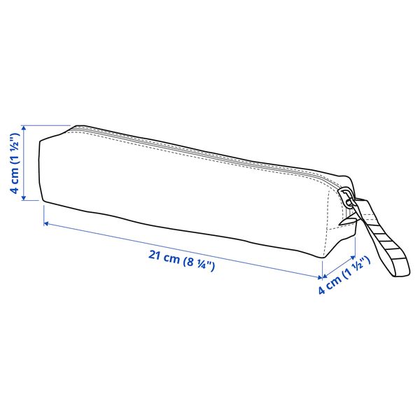 Сумочка для аксессуаров, черный, 21x4x4 см IKEA VÄRLDENS ВЭРЛДЕНС 204.905.16 - схема-чертеж с размерами