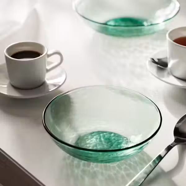 STRANDKRABBA СТРАНДКРАББА Миска - стекло/зеленый 15 см - фото 3