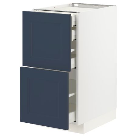 Напольный шкаф 2фасада,2низ, 1 средний, 1 встроенный ящик IKEA METOD МЕТОД, MAXIMERA МАКСИМЕРА 594.029.34