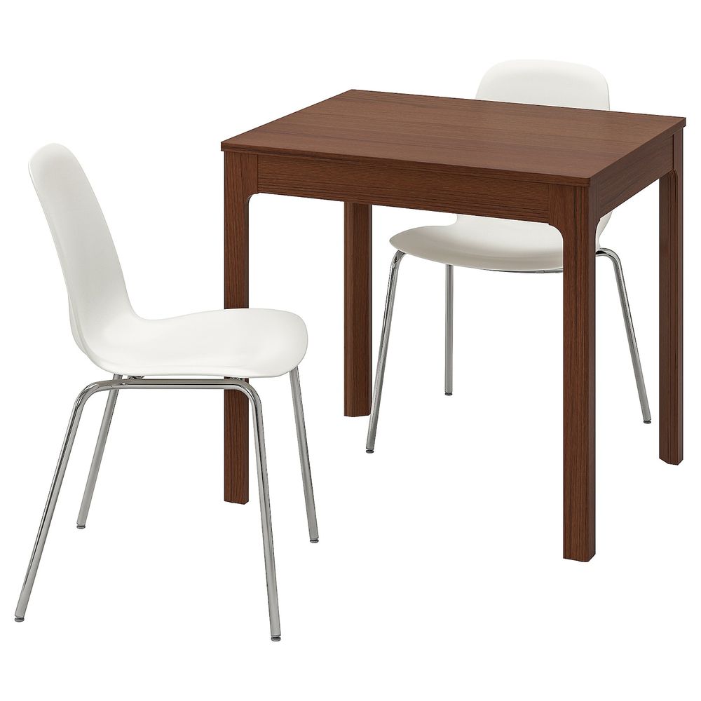 Стол и 2 стула, коричневый/белый 80/120 см IKEA EKEDALEN ЭКЕДАЛЕН / LEIFARNE ЛЕЙФ-АРНЕ 592.214.34 - фото 1