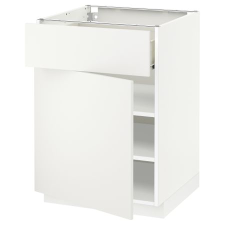 Напольный шкаф с ящиком, дверью МЕТОД / ФОРВАРА, белый, Хэггеби белый