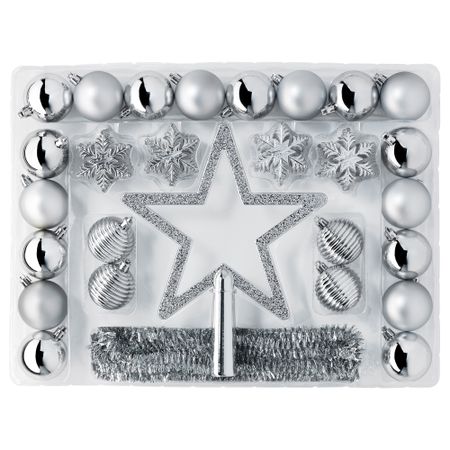 Набор украшений, 56 шт. ВИНТЕР 2015, серебристый