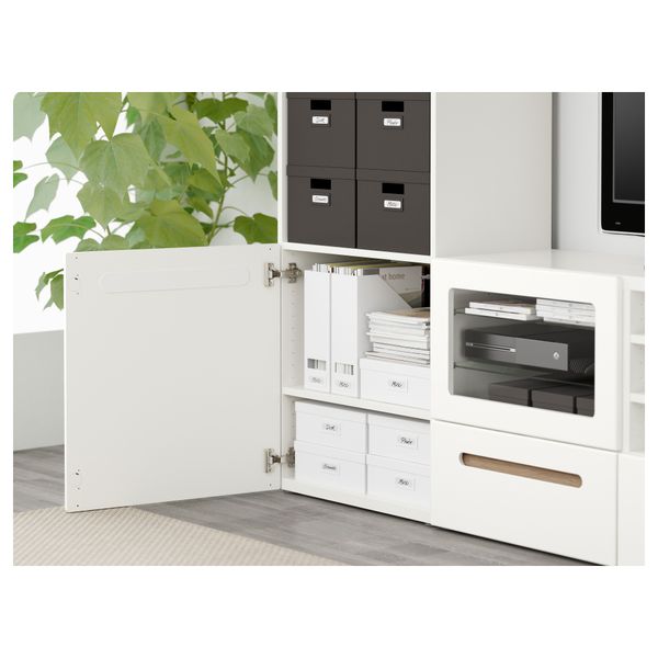 Шкаф для ТВ, комбинированный, стекляные дверцы БЕСТО, Марвикен белый прозрачное стекло (240x40x230 см) - фото 3