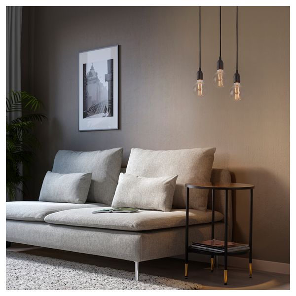 Подвесной светильник с 3 лампами, черный IKEA BENGTSBOL 804.734.01 - схема-чертеж с размерами