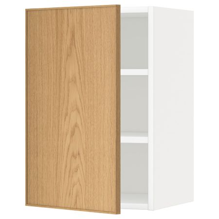 Шкаф навесной с полкой, белый/Экестад дуб 40x60 см IKEA METOD МЕТОД 392.257.77