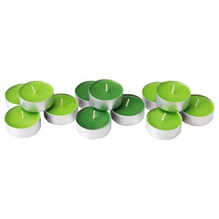 Аромат свеча в металической подставке СИНЛИГ, Зеленое яблоко, зеленый