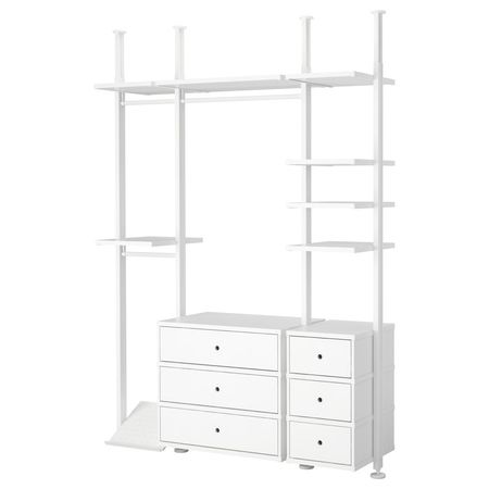 ELVARLI Гардероб, комбинация - белый 178x51x222-350 см