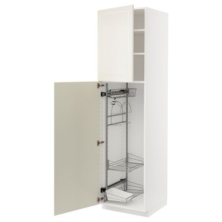 Высокий шкаф с отделением для аксессуаров для уборки, 60x60x220 cm IKEA METOD МЕТОД 094.623.36