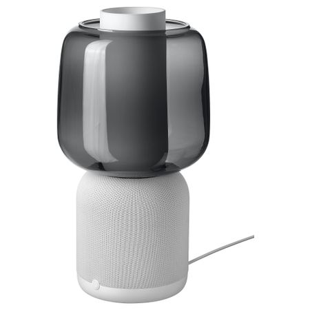 Лампа, Wi-Fi динамик,стеклян абажур, белый, черный IKEA SYRLIG СИРЛИГMFONISK 094.827.25