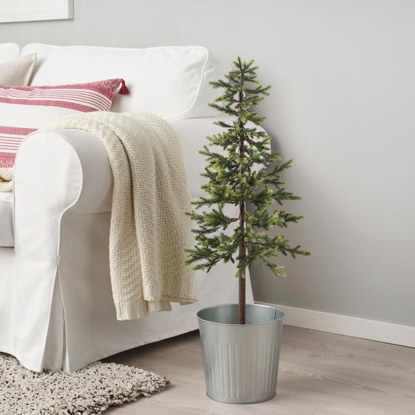 Искусственное растение в горшке, для дома/улицы рождественская елка, ель, 12 см IKEA ВИНТЕРФЕСТ 304.370.24 - фото 3