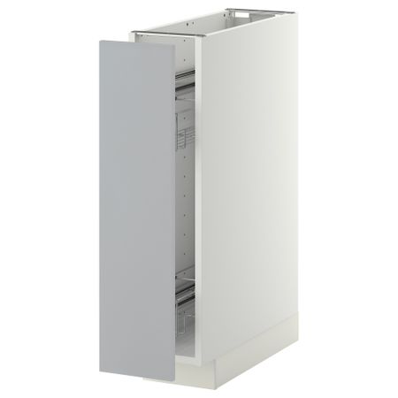 Напольный шкаф, выдвижной внутрений элемент МЕТОД, белый, Веддинге серый (20x60 см)