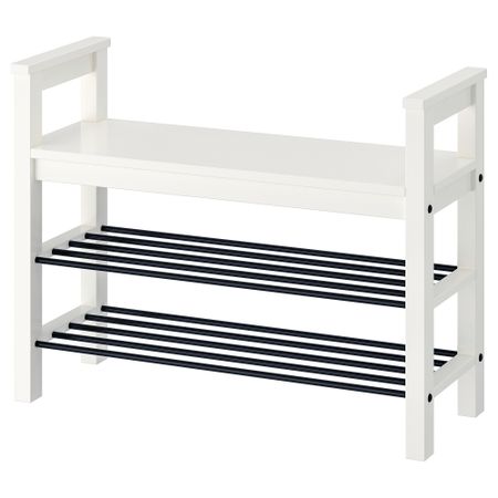 Скамья с полкой для обуви, белый, 85x32x65 см IKEA HEMNES ХЕМНЭС 002.438.00