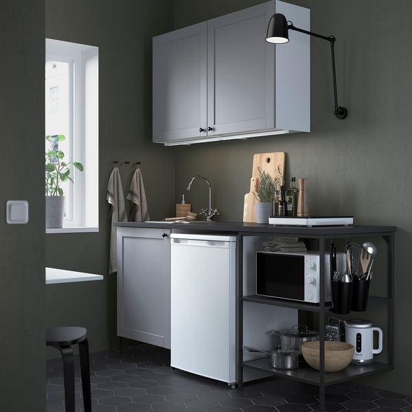 Кухня, 183x63.5x222 см, антрацит/серый каркас IKEA ENHET 093.374.65 - фото 3
